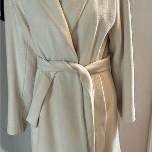 Calvin Klein Cream Wool-Blend Coat